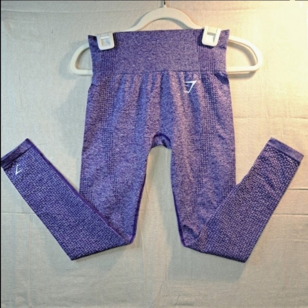 Gymshark Vital Seamless XS 25"waist Purple Contour Workout Tapered Leggings
